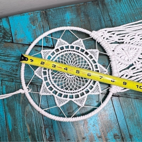 𝅺MACRAME Bohemian  White Dreamcatcher - Picture 4 of 7